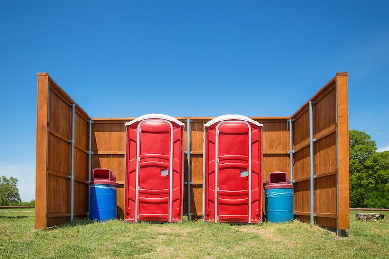Short-term porta potty units staged for delivery in Prescott, Arizona